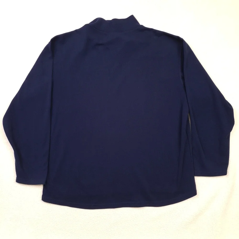 The North Face Pullover Men XL Navy Blue Quarter Zip Mock Neck Textured Knit 1/4